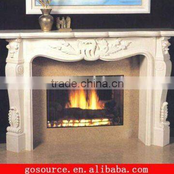 indoor yellow stone fireplace