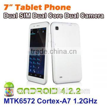 tablet pc high quality tablet PC with CPU of MTK6572 Dual-core Cortex-A7 1.2GHz