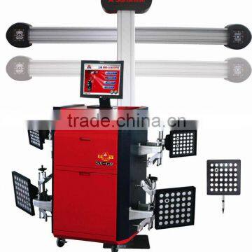 automatic wheel alignment with moving bar