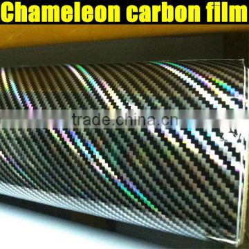 New products Chameleon glossy carbon fiber film with air bubbles 1.52*20m/Roll blue color