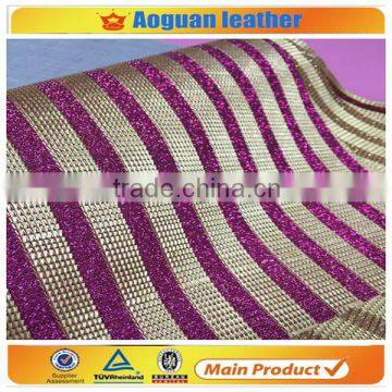 2016 New Zarina glitter fabric pu leather glitter fabric for making wallpaper shinny glitter fabric