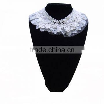 custom cheap and chantilly discount 100% crochet cotton lace decorative dress applique collar