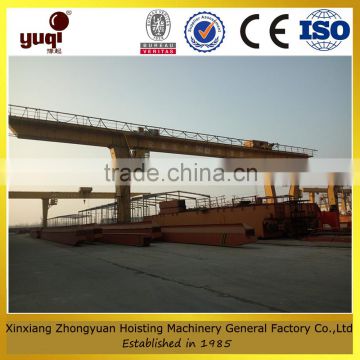 L shape box single beam gantry crane with main hook 50 ton and Aux hook 10 ton