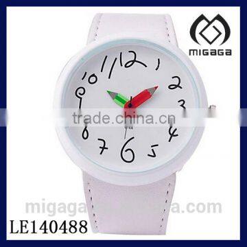 lovely pencil pins easy to read analog quartz watch for teenagers