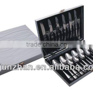 24pcs flatware sets in wooden box with low price and factory sell directly