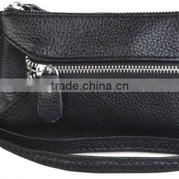 Black fashon leather zipper wallet for women