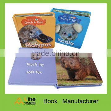 Children feel & touch book cognitive book safe and eco-friendly with colorful printing