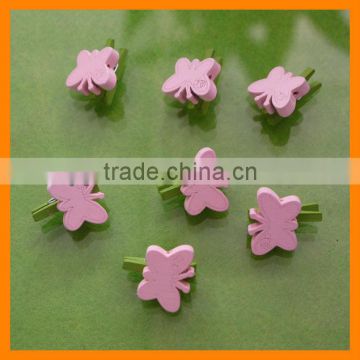 25mm Wooden Butterfly Clip Decoration