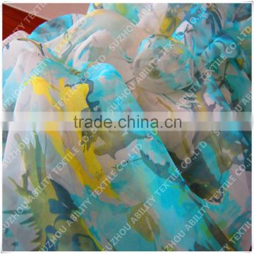 Flower Print Fabric/Flower Design Printed Chiffon Fabric/Printed Floral Chiffon fabric