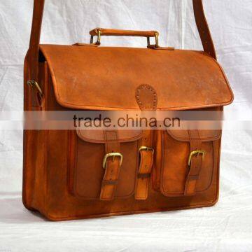 Real Genuine Leather Bag Vintage Messenger Satchel Sling Bag Cross Body Briefcase Office Bag Laptop Bag Camera Bag