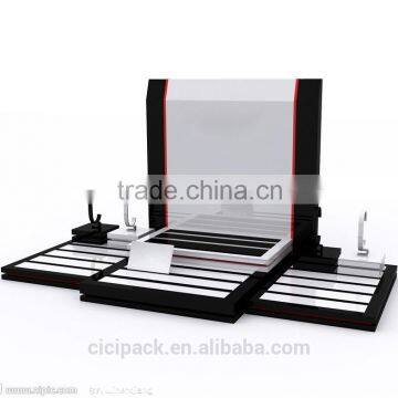 guangzhou custom countertop vertical acrylic wood watch display