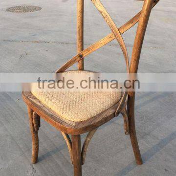 oak wood antique color banquet cross back chair