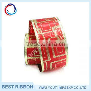 Customized high quality christmas tree wired ribbon
