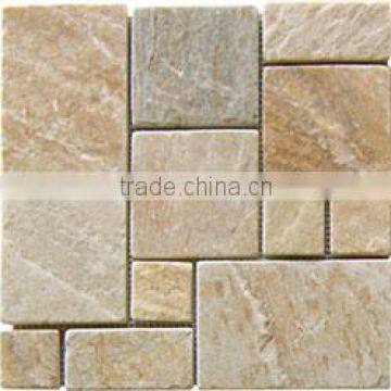 Natural beige slate stone mosaic veneer