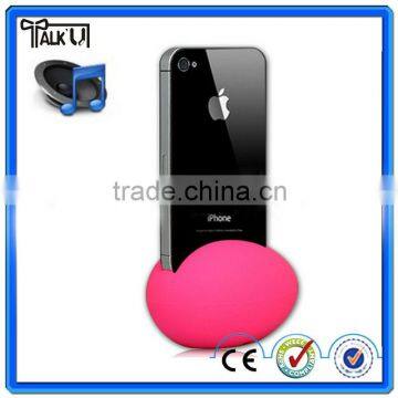 Egg silicone audio stand mobile phone holder amplifier/egg shape silicone loudspeaker for iphone 6