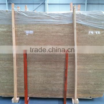 High quality polished light noche travertine slab