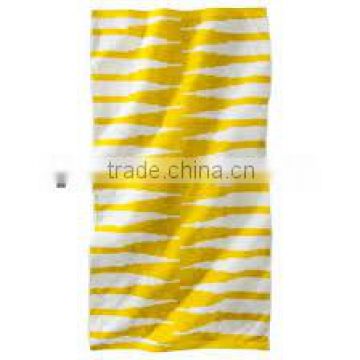 Yellow stripes printed beach towel