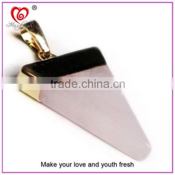 Natural Quartz Different Kinds Crystal Point Pendant for Necklace Natural Crystal Stone Rose Quartz Chakra Stone Triangle Stone