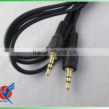 Black 3.5mm male stereo jack to 3.5mm male stereo Aux cable