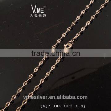 Machine made Sterling silver chain real silver chain with gold plated JKJZ-105