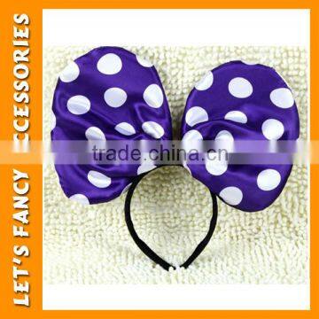 PGHD0236 China manufacturer big bowknot party headband minnie-mouse ears