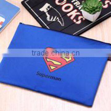 Custom printing polyester A4 document bag with zipper made in china