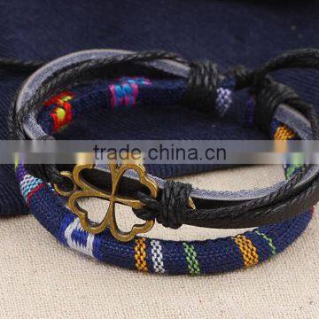 2016 Hign Quality Leather Bracelet Cloth Fabric Bangle Wholesale photo-3