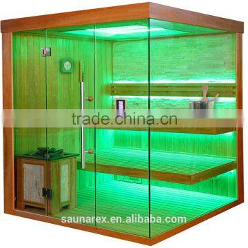 Hemlock Traditional Sauna Room With Glass photo-5
