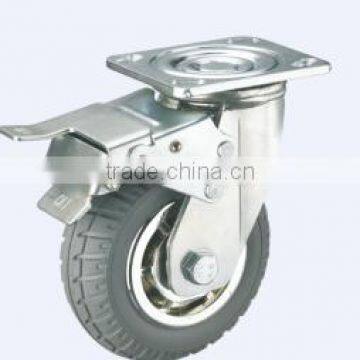 brake caster,rubber caster with brake