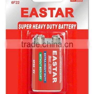 Eastar 6F22 9V dry battery zinc carbon