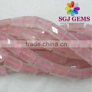 Rose Quartz octagonal cut Beads,Fancy shaped beads