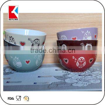 china factory promotional custom logo printed ceramic cereal soup bowl wholesale