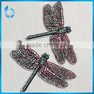 Dragonfly Shape Embroidery Patch With Gum for Children's Sports Pants