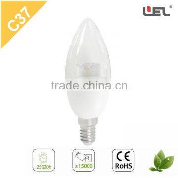 LED Candle Light C37 6W E14 Plastic Shell for High Heat Dissipation by LEL in Zhejiang China photo-2