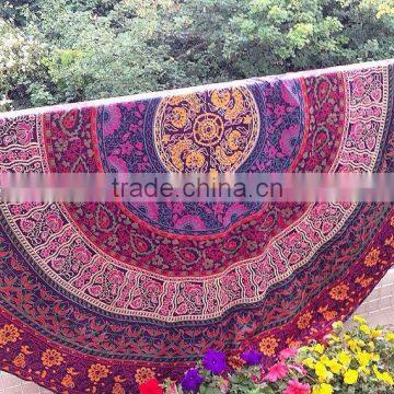 High Quality Mandala Round Beach Towel with Tassle