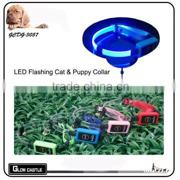 Newest Lighted up LED Nylon Cat and Small dog Collar With Safety Belt