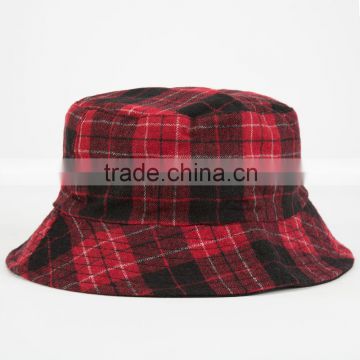 Wholesale Plaid Custom Bucket Hat, Cheap Cotton Twill Bucket Hat