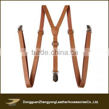 Wholesale custom skinny men's leather suspenders