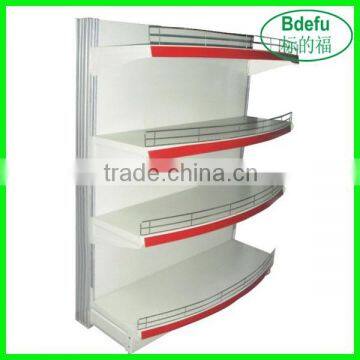 Single side arc-shaped shelves for store display