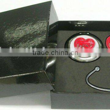 wholesale purse hook and key finder gift set ,good quality and various designs, passed SGS factory audit