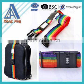 Polyester material designer code lock rainbow luggage belt