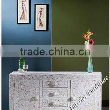 White Mother of Pearl Inlay Sideboard