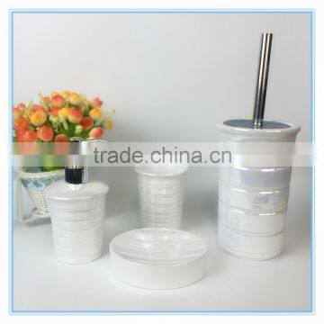 Pearl glaze ceramic bathroom set customize logo