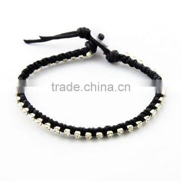 New desiger black nylon zircon handmade jewelry trend 2015 bracelet for sale