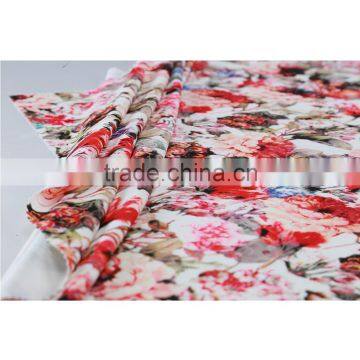 Popular designer 95 polyester 5 spandex fabric moss crepe print fabric