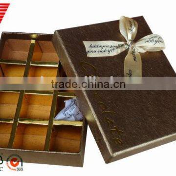 Custom high quality exquisite paper box for chocolate packaging for sale