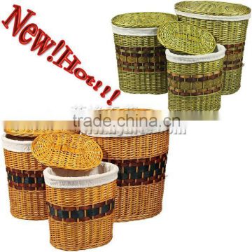 Decorative Clorful Wooden Laundry Hamper with Lid