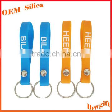 Eco-friendly Newest promotion customized silicone soft bangle keychain