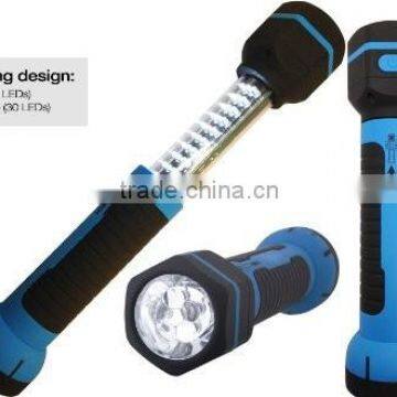 Rechargeable LED Flashlight Torch - Telescoping Retractable Work Light w/ Magnetic Base - 36 LEDs