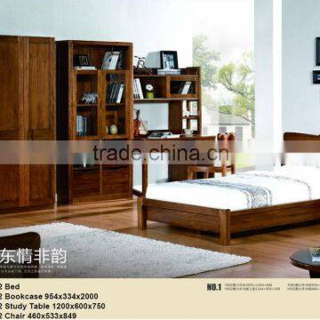 kid solid wood bed top quality home furniture / carved bed room set / solid wood modern design bedroom set